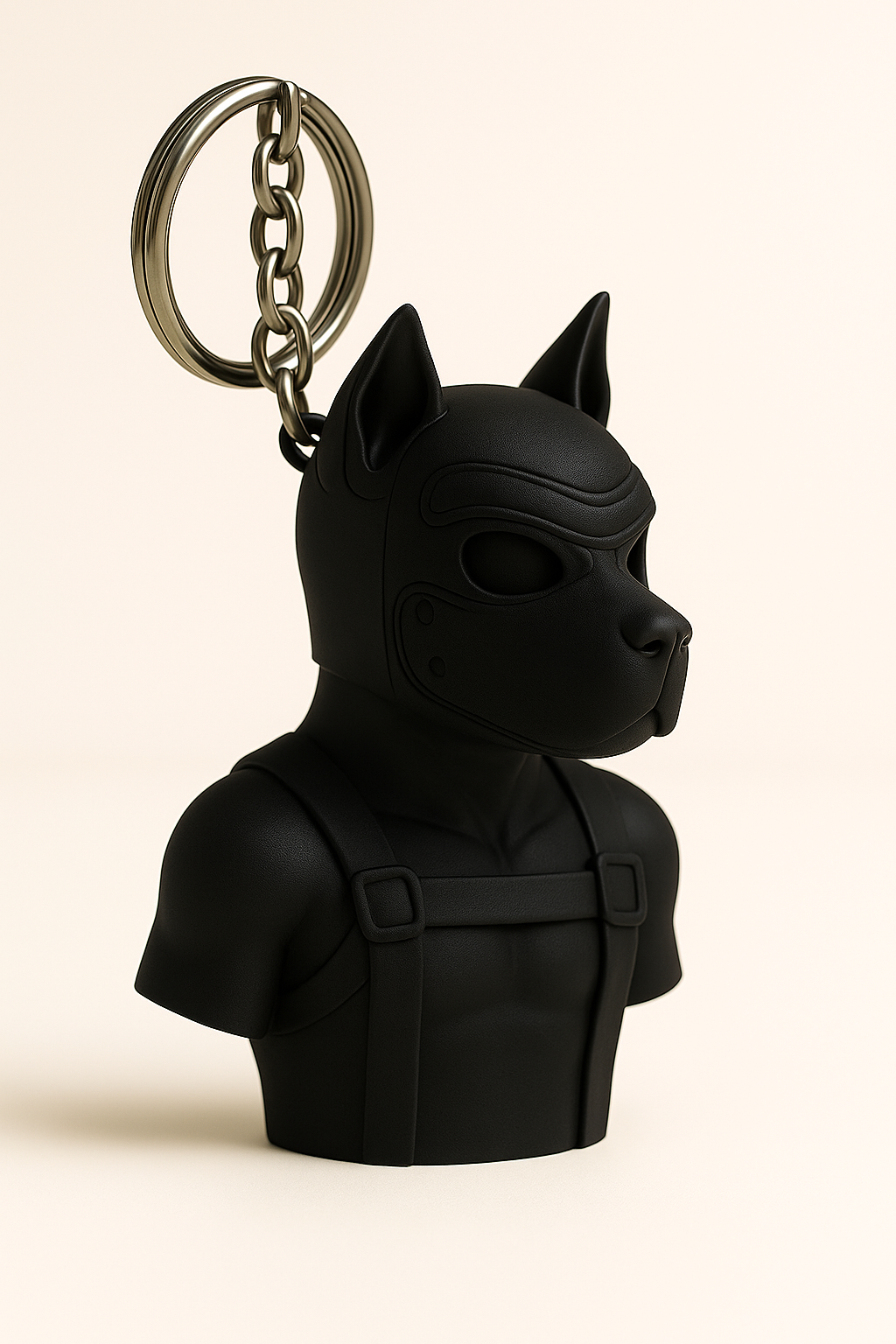 Puppy Play Keychain – Bold Dog Mask Bust in Multiple Colors