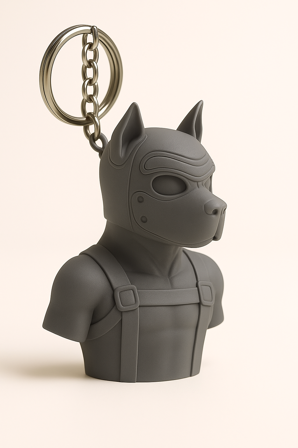 Puppy Play Keychain – Bold Dog Mask Bust in Multiple Colors