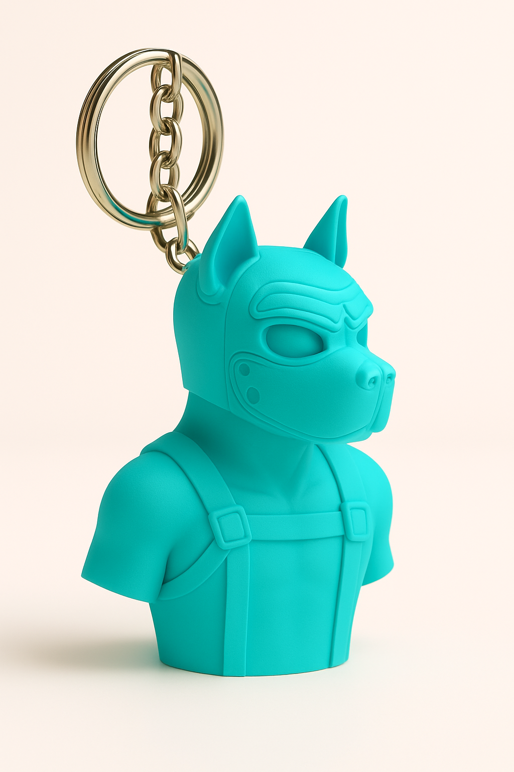 Puppy Play Keychain – Bold Dog Mask Bust in Multiple Colors