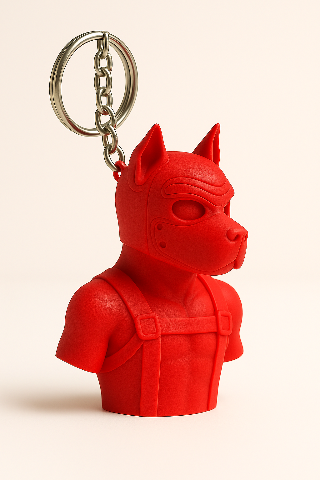 Puppy Play Keychain – Bold Dog Mask Bust in Multiple Colors