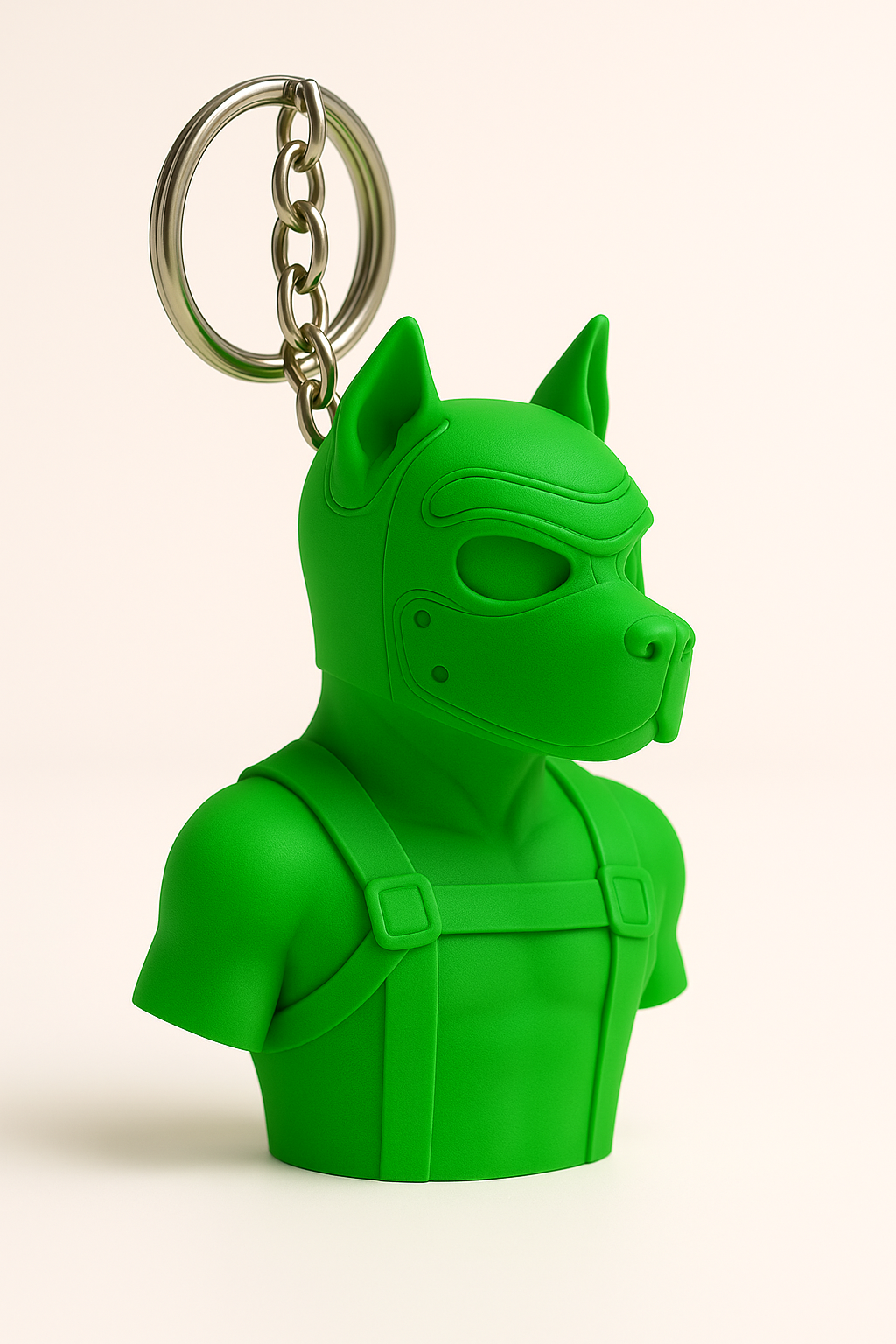 Puppy Play Keychain – Bold Dog Mask Bust in Multiple Colors