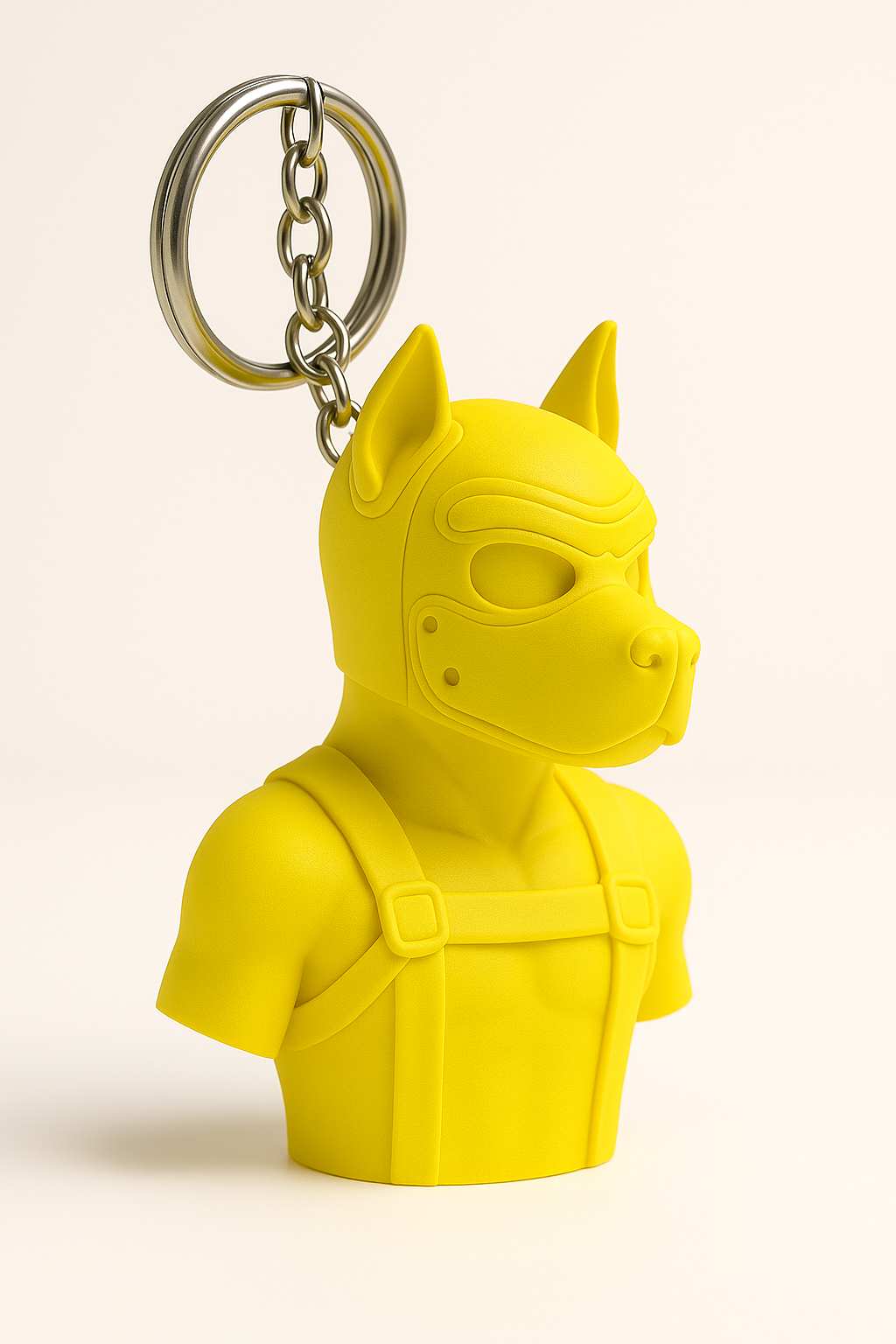 Puppy Play Keychain – Bold Dog Mask Bust in Multiple Colors