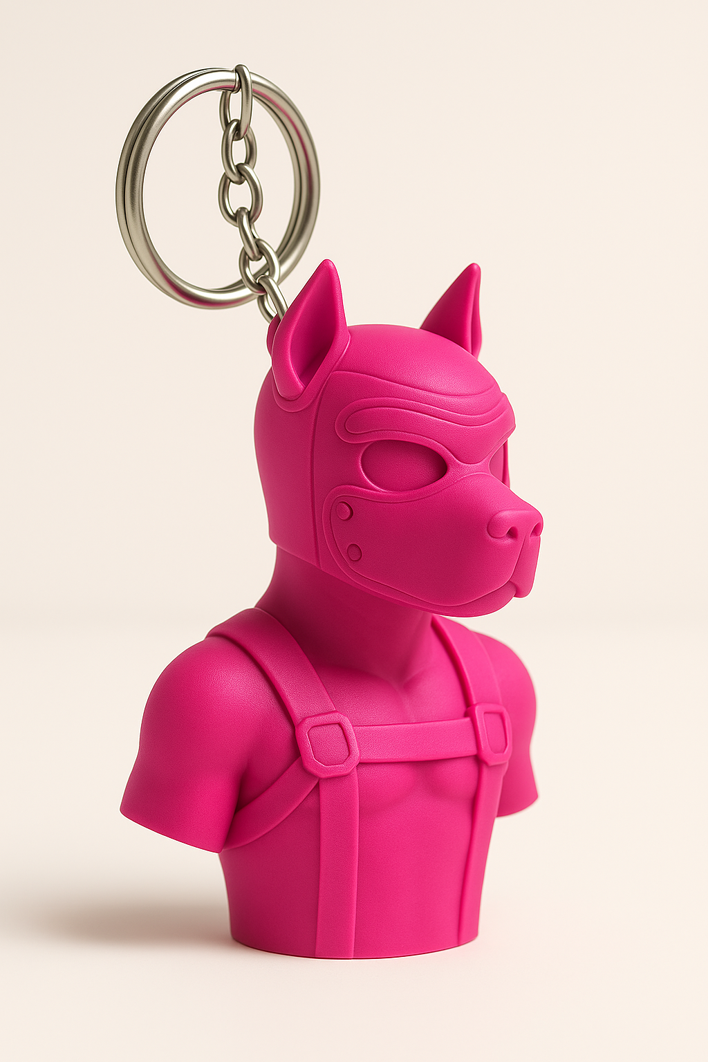 Puppy Play Keychain – Bold Dog Mask Bust in Multiple Colors