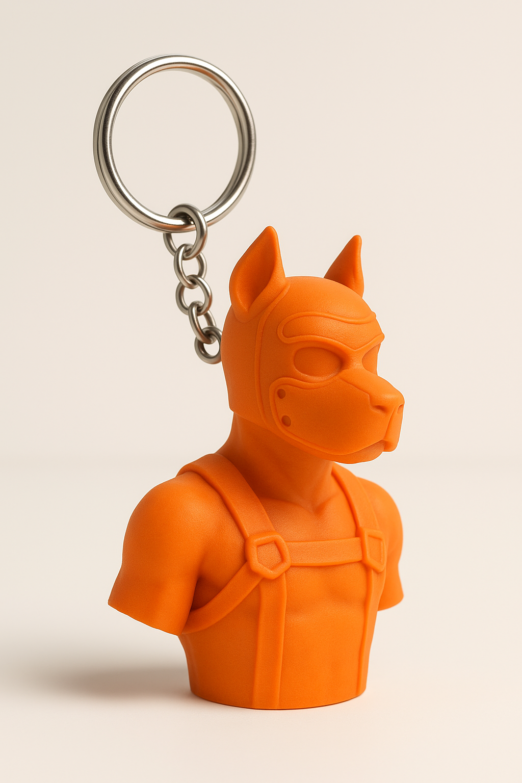 Puppy Play Keychain – Bold Dog Mask Bust in Multiple Colors