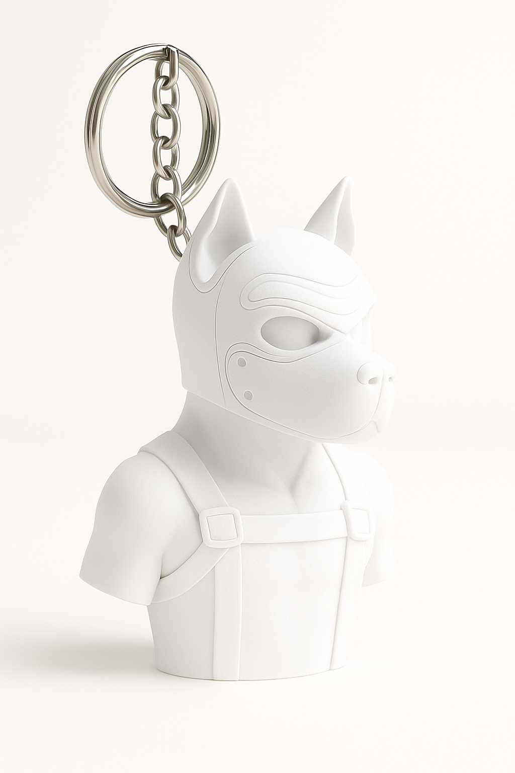 Puppy Play Keychain – Bold Dog Mask Bust in Multiple Colors