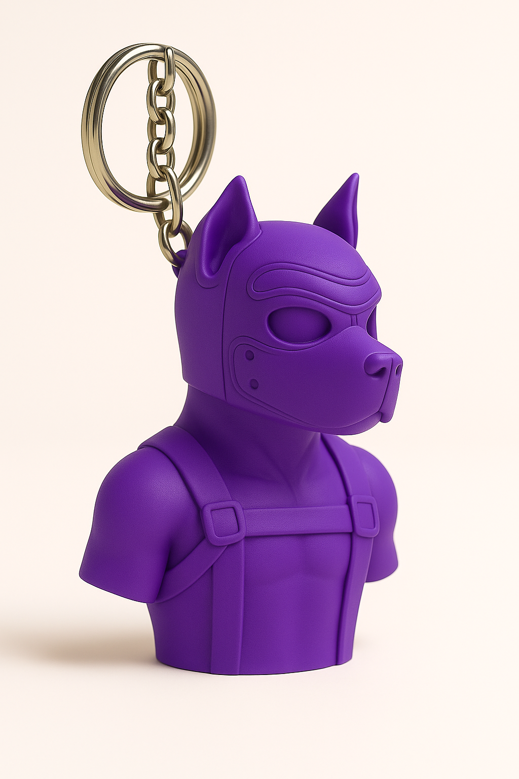 Puppy Play Keychain – Bold Dog Mask Bust in Multiple Colors